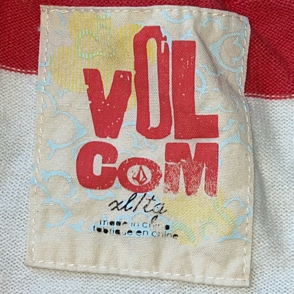 Volcom "Esta Bien" Sweater Vest - Coral/White Stripes Y2K/Skate/Surf Junior's XL - Picture 14 of 16